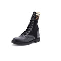 Women's Rockoko Combat Boots Leather with Knit Stretch Fabric and Zucca Trim