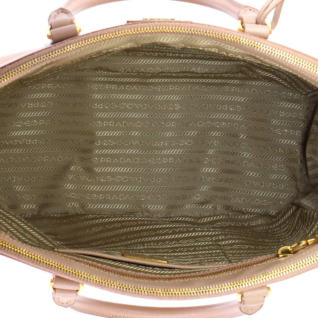 Double Zip Lux Tote Saffiano Leather Medium