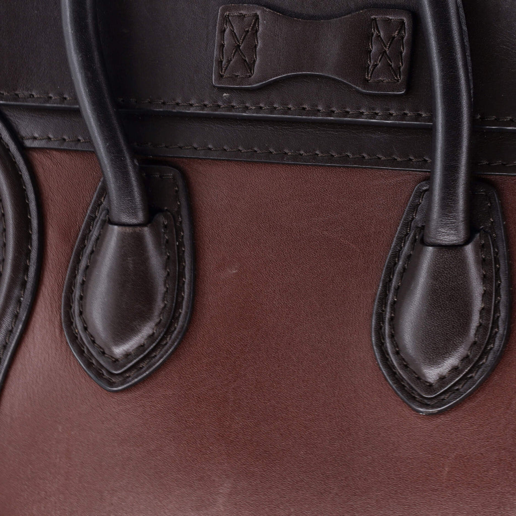 Tricolor Luggage Bag Leather Nano