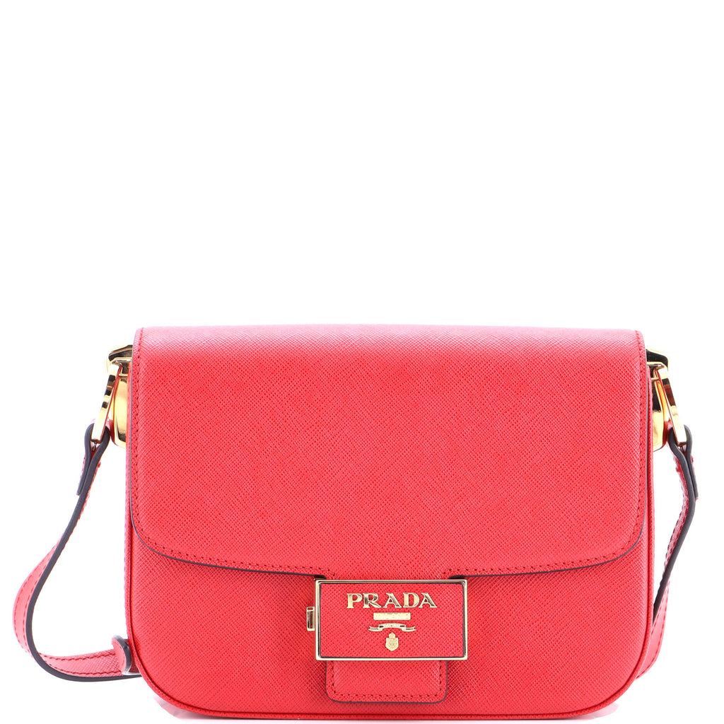 Embleme Flap Bag Saffiano Leather Small