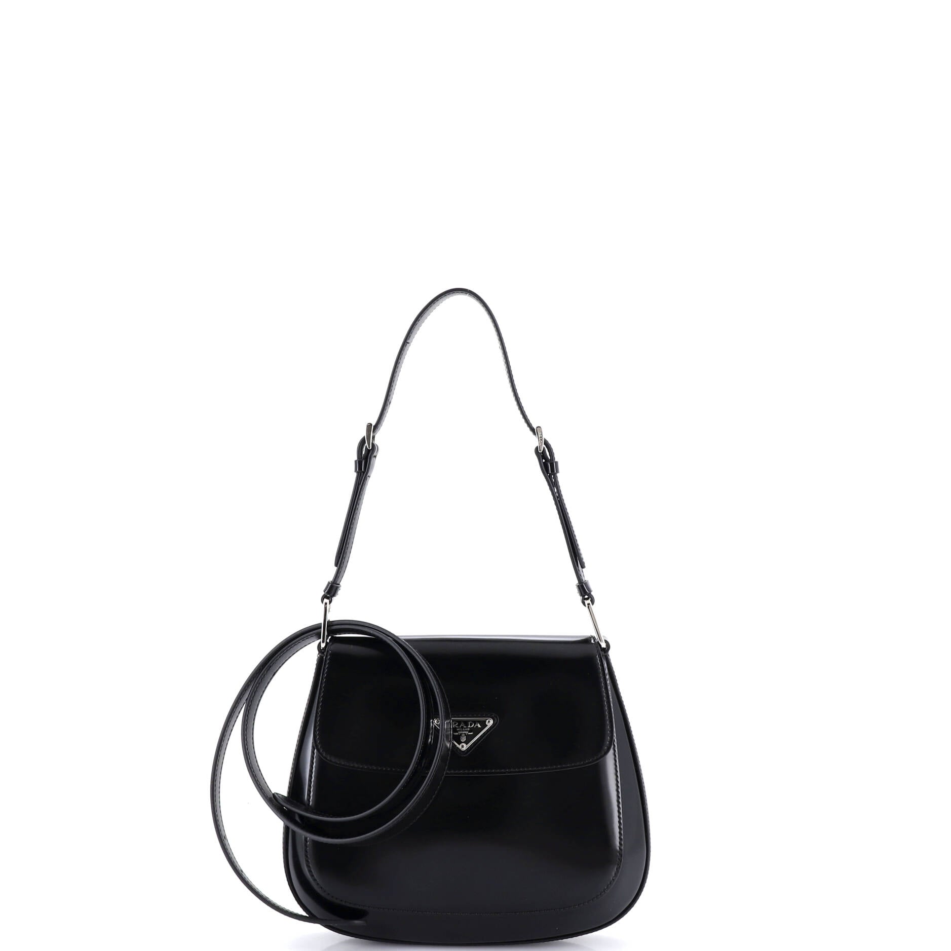 Cleo Flap Shoulder Bag Spazzolato Leather Small