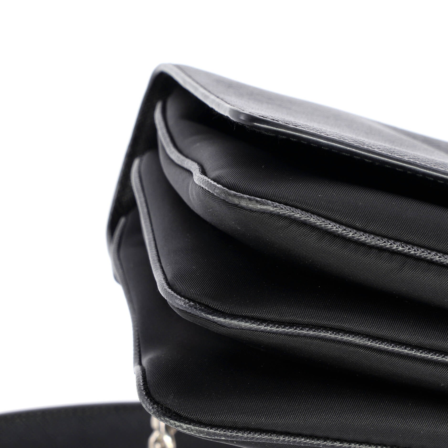 Chain Flap Crossbody Bag Tessuto and Saffiano Leather Medium