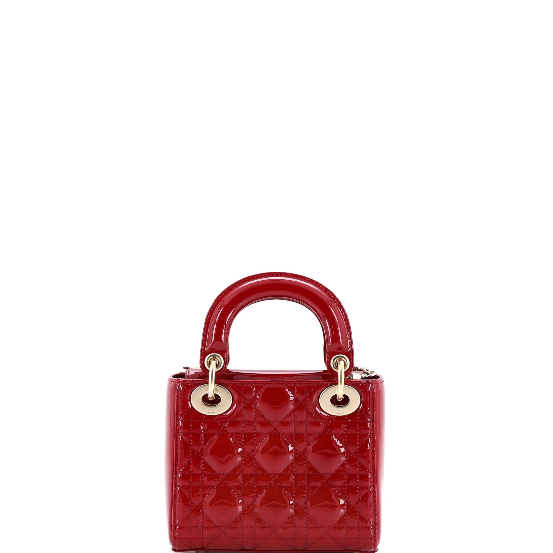 Lady Dior Chain Bag Cannage Quilt Patent Mini