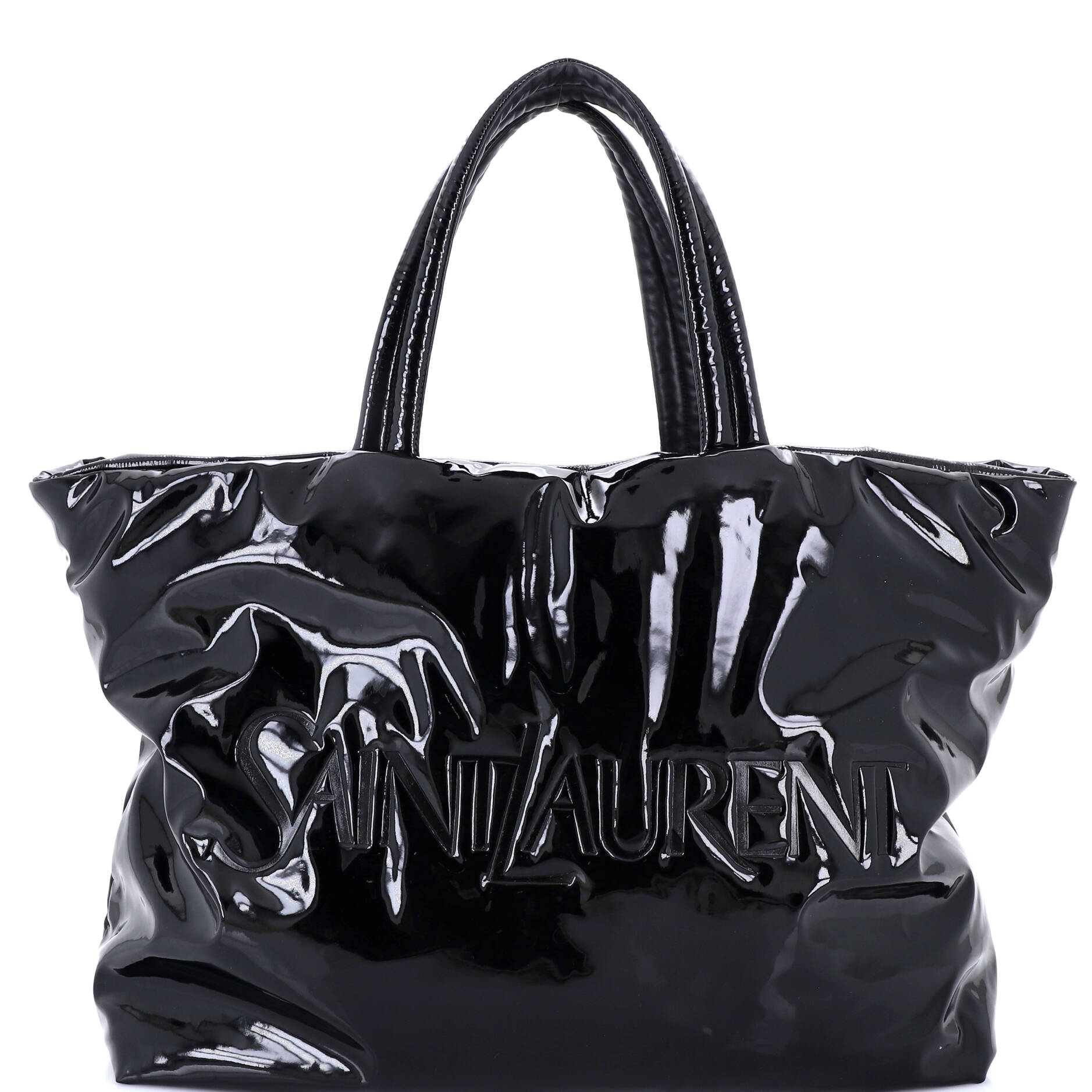 Logo Tote Padded Patent Leather Maxi