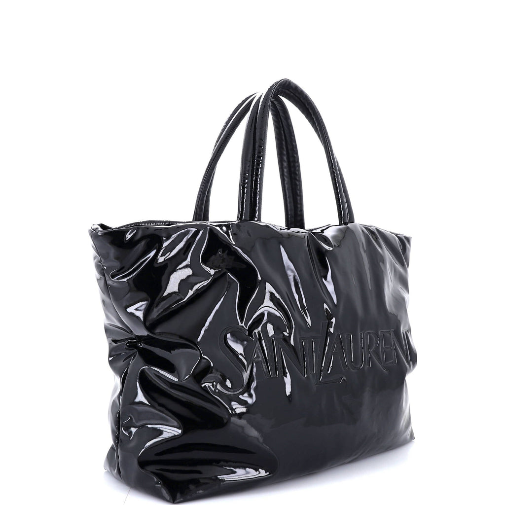 Logo Tote Padded Patent Leather Maxi