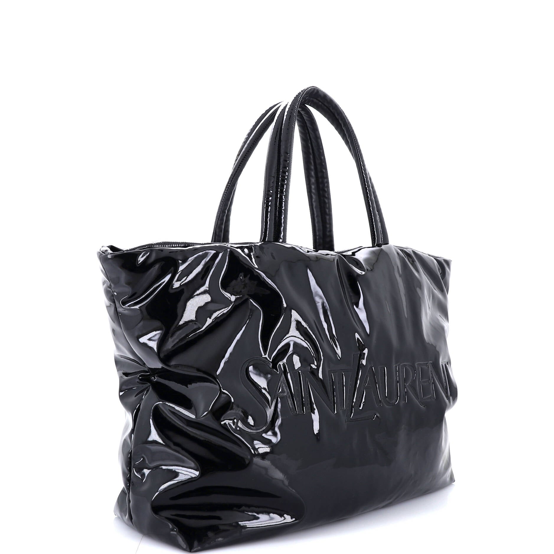 Logo Tote Padded Patent Leather Maxi
