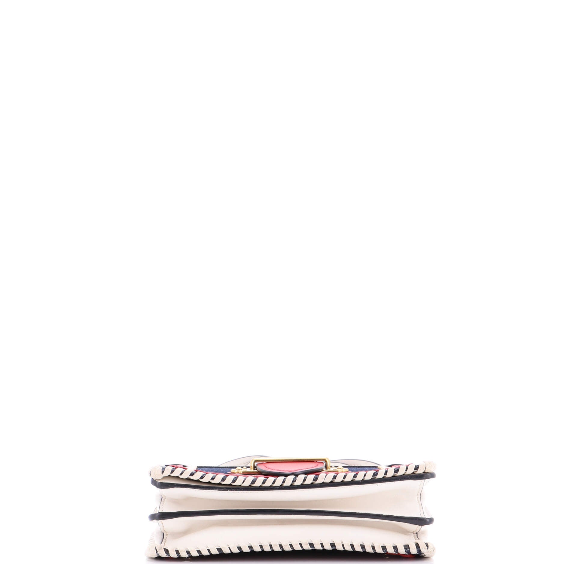 Cahier Crossbody Bag Embellished Denim and Leather Small