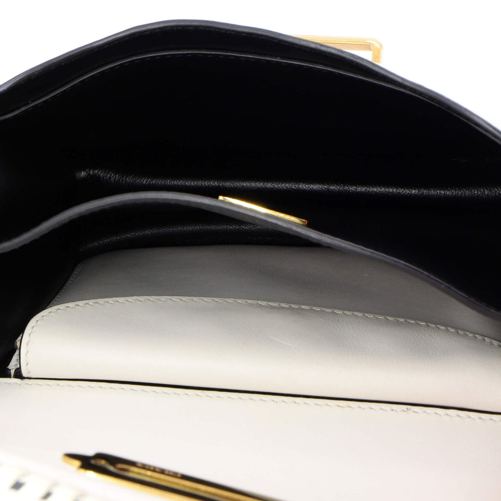 Cahier Crossbody Bag Embellished Denim and Leather Small