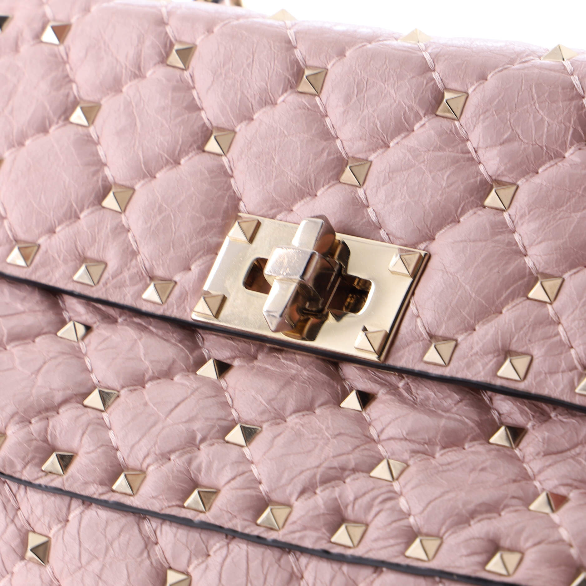 Rockstud Spike Flap Bag Quilted Leather Small