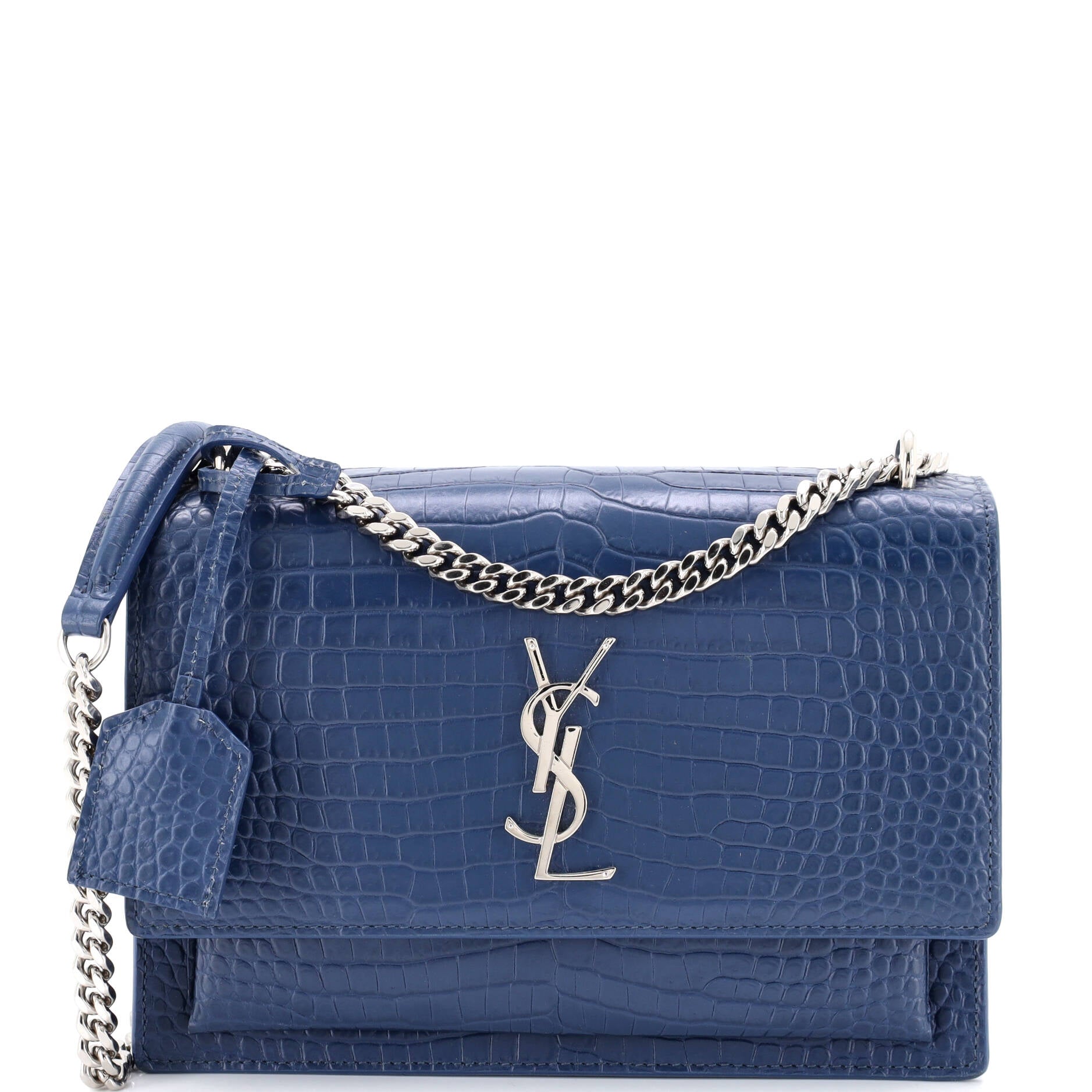 Sunset Crossbody Bag Crocodile Embossed Leather Medium