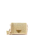 Flap Card Holder with Chain Satin with Crystals