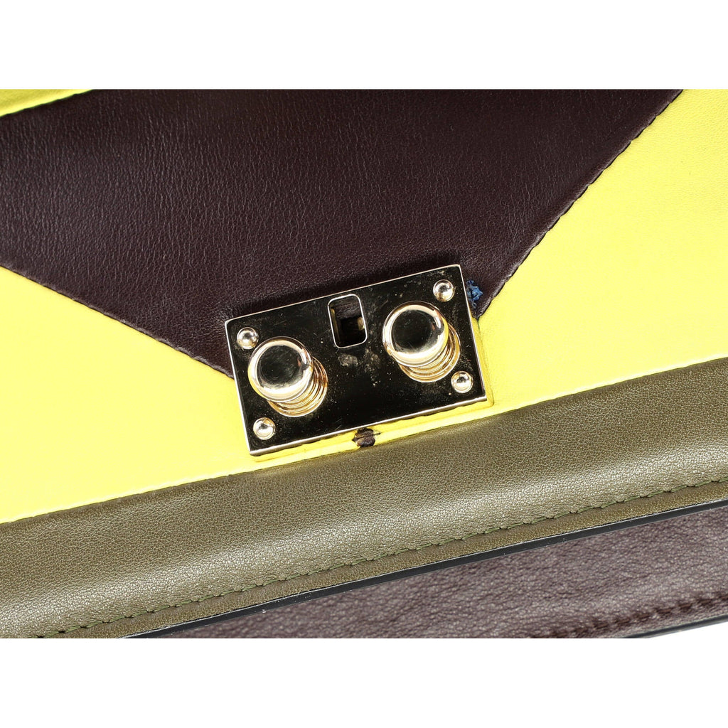 Glam Lock Shoulder Bag Geometric Color Block Leather Mini