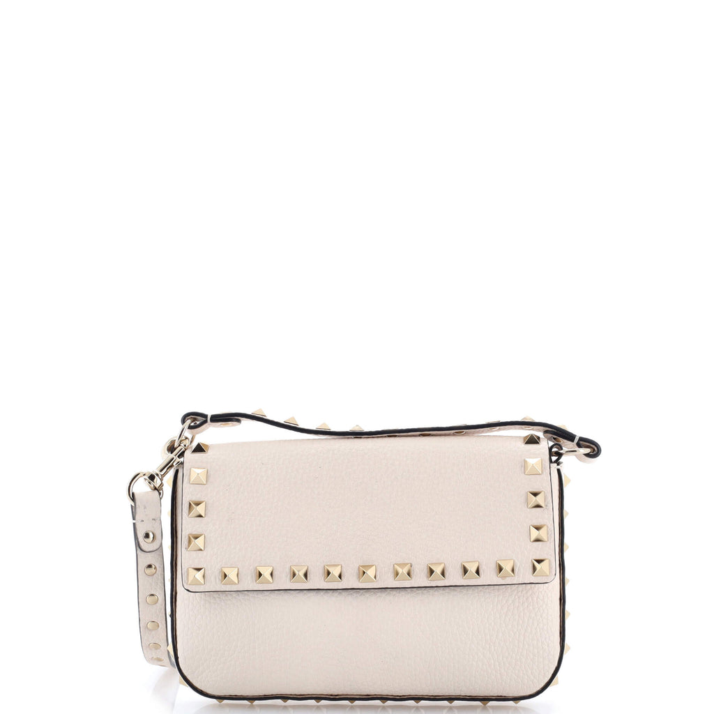 Rockstud Top Handle Crossbody Pouch Leather Mini