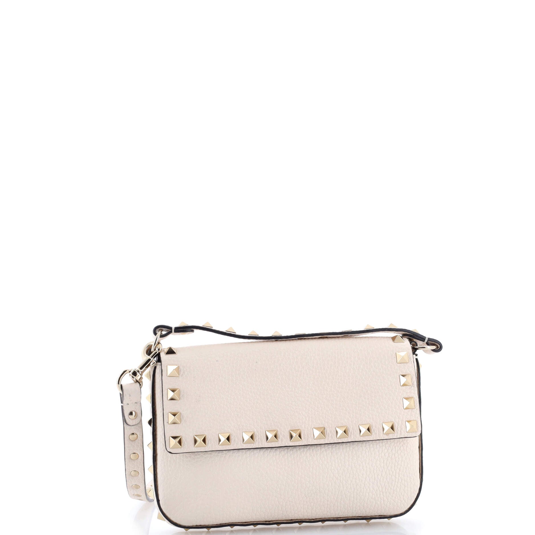 Rockstud Top Handle Crossbody Pouch Leather Mini