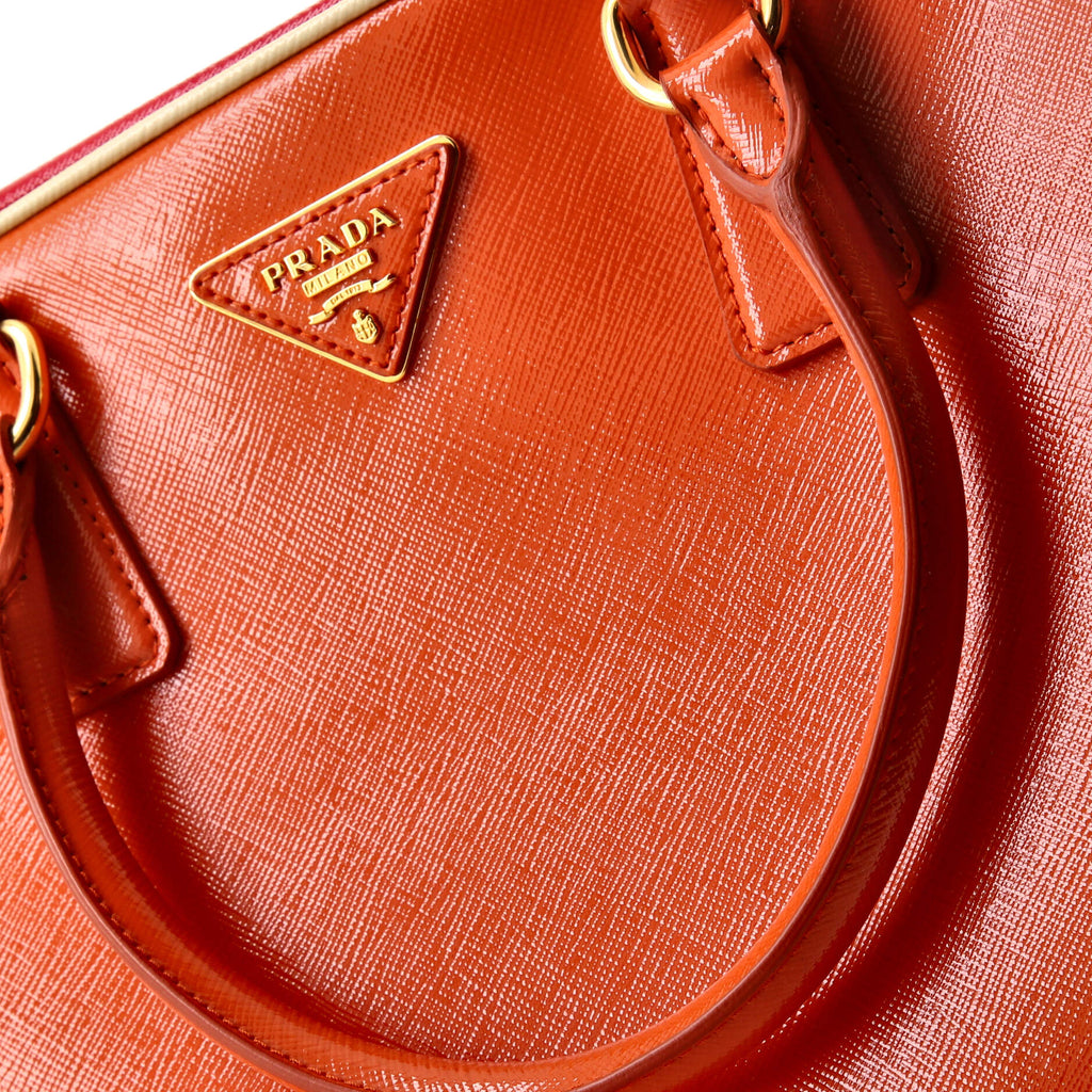 Pyramid Top Handle Bag Vernice Saffiano Leather Medium