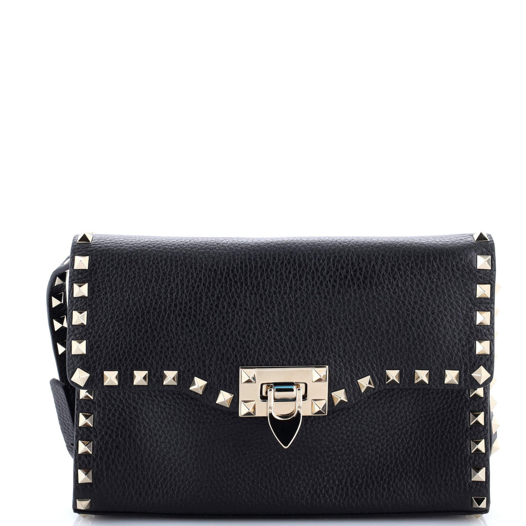 Rockstud Flip Lock Flap Bag Leather Medium