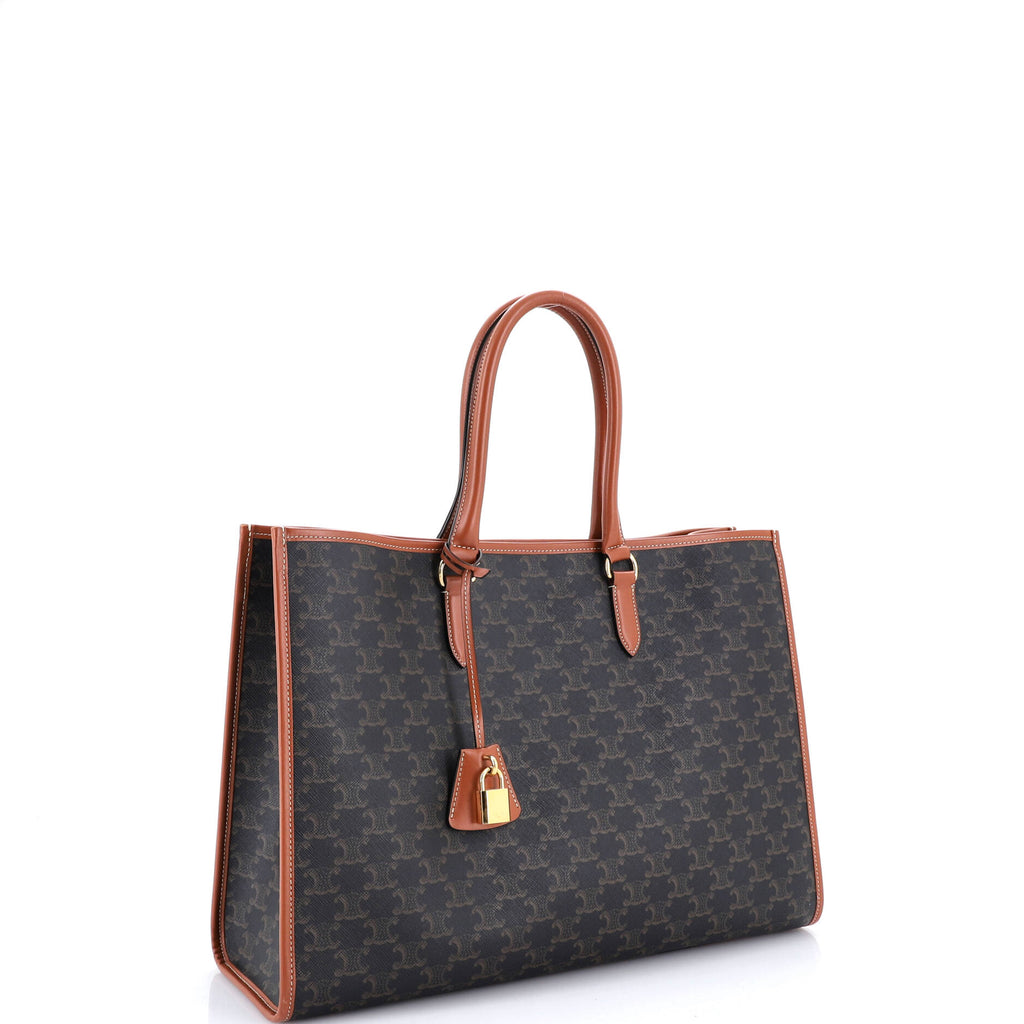 Horizontal Cabas Tote Triomphe Coated Canvas