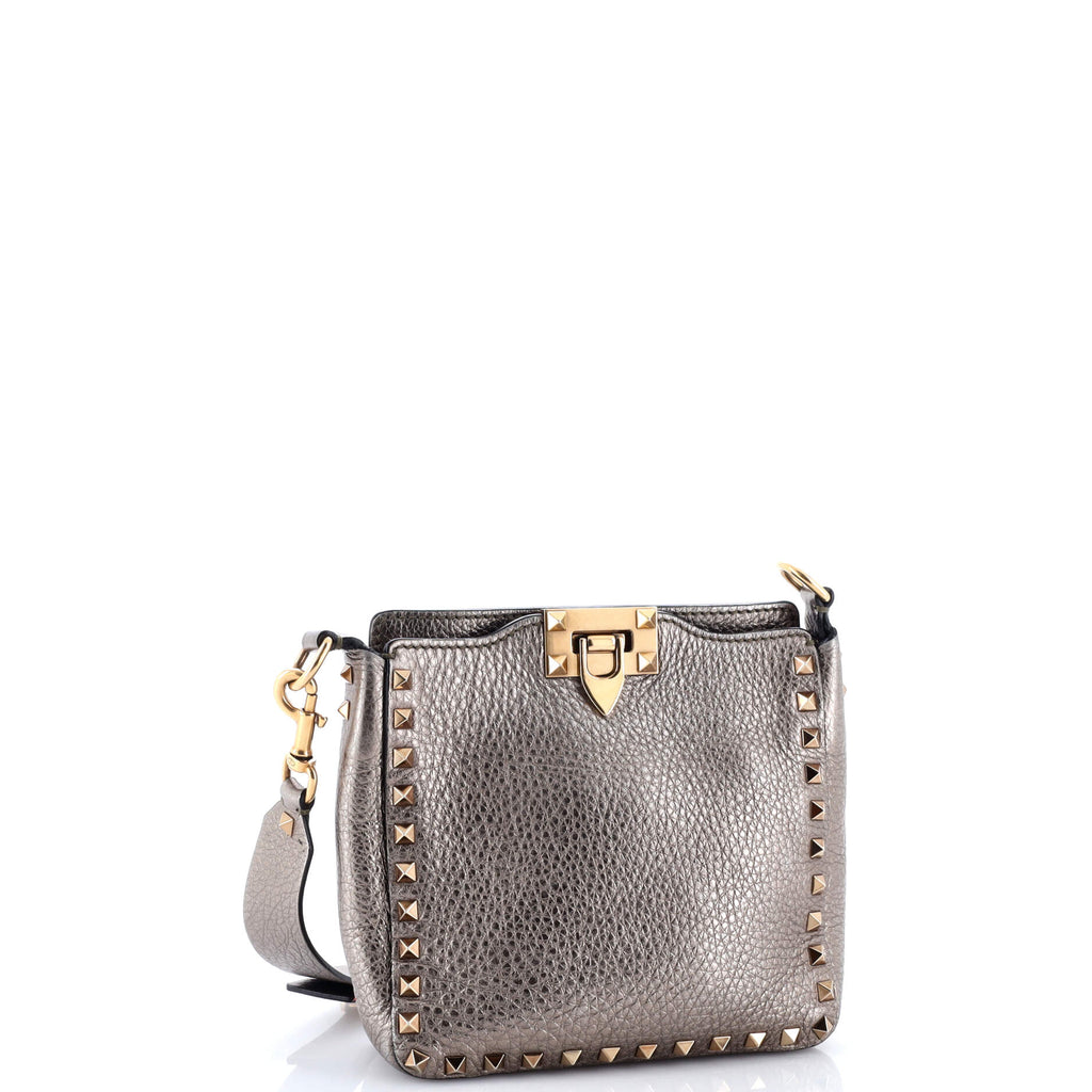 Rockstud Flip Lock Messenger Bag Leather Mini