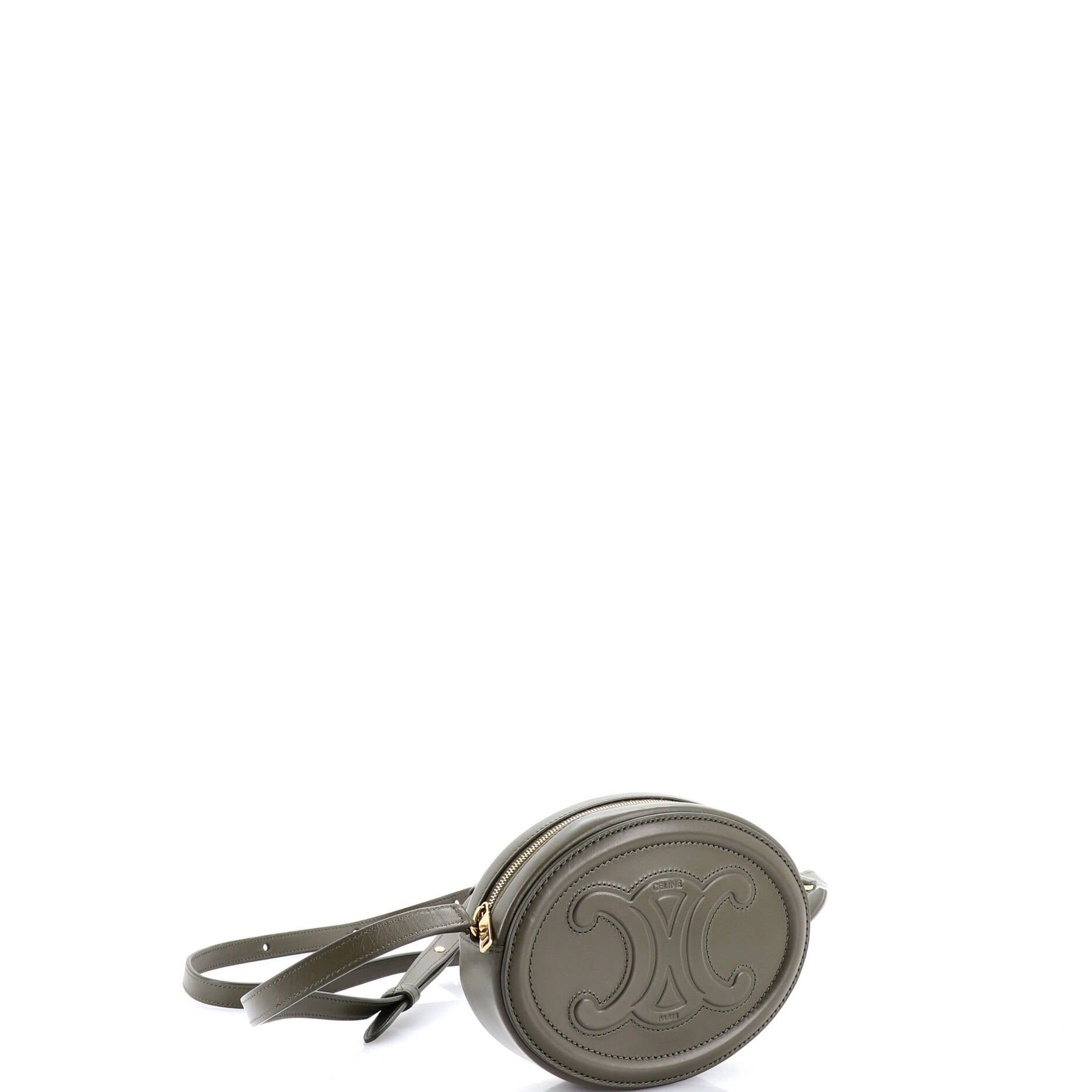 Triomphe Oval Crossbody Bag Leather Mini