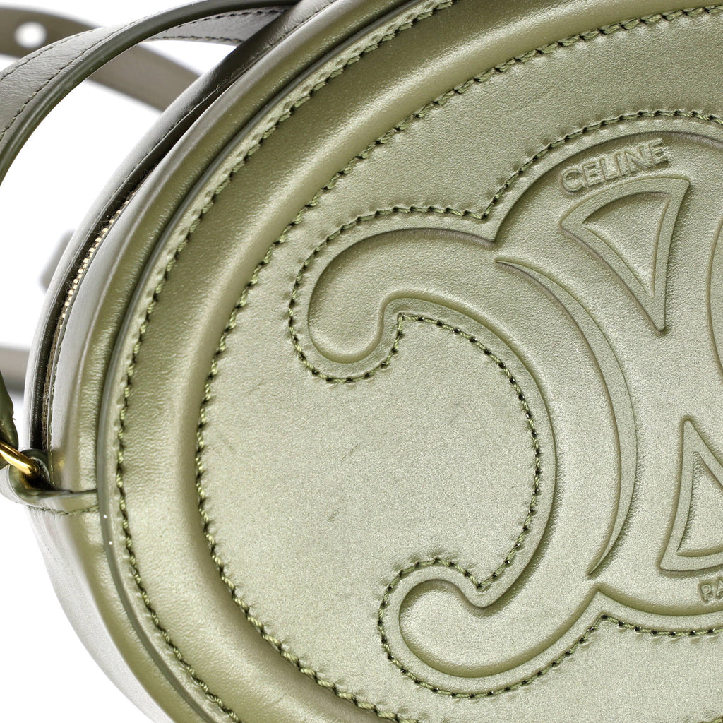 Triomphe Oval Crossbody Bag Leather Mini