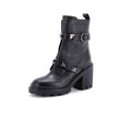 Women's Roman Stud Combat Ankle Boots Leather