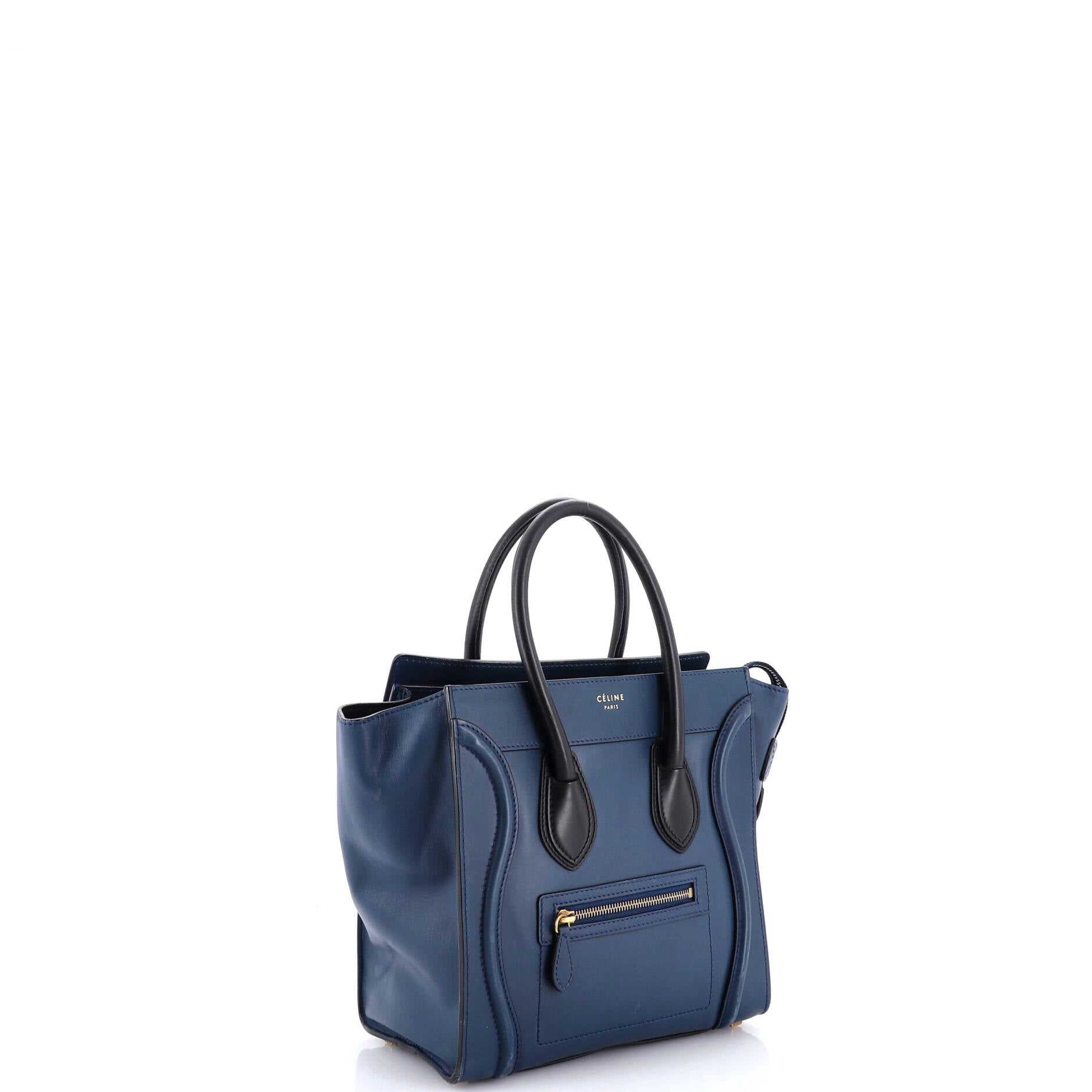 Bicolor Luggage Bag Leather Micro