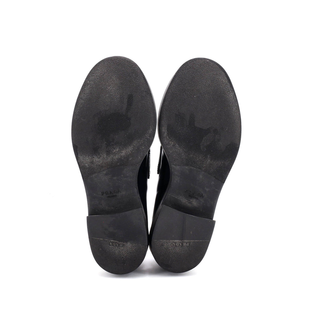 Women's Triangle Logo Loafers Spazzolato Leather