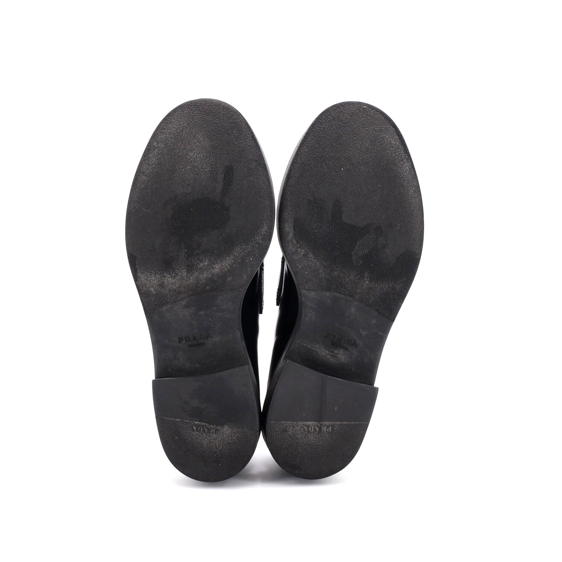 Women's Triangle Logo Loafers Spazzolato Leather