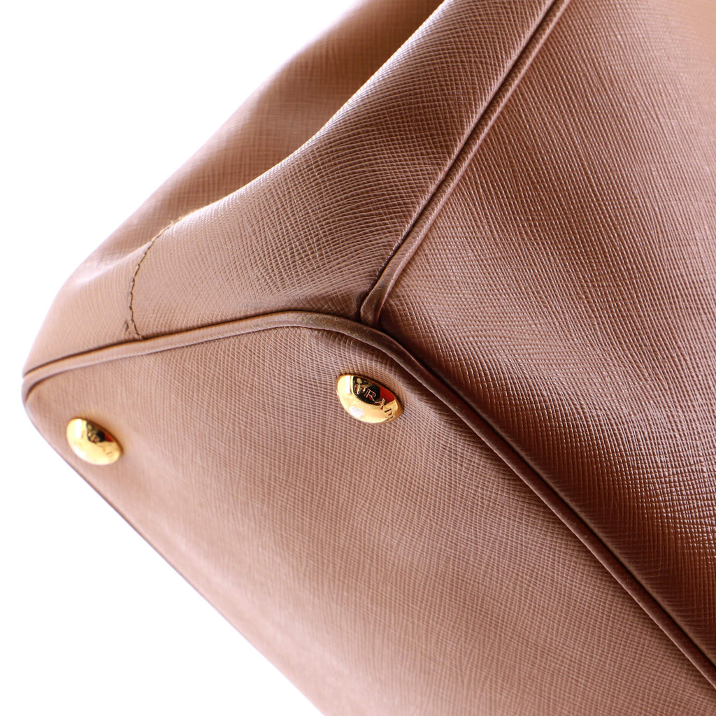Double Zip Lux Tote Saffiano Leather Medium