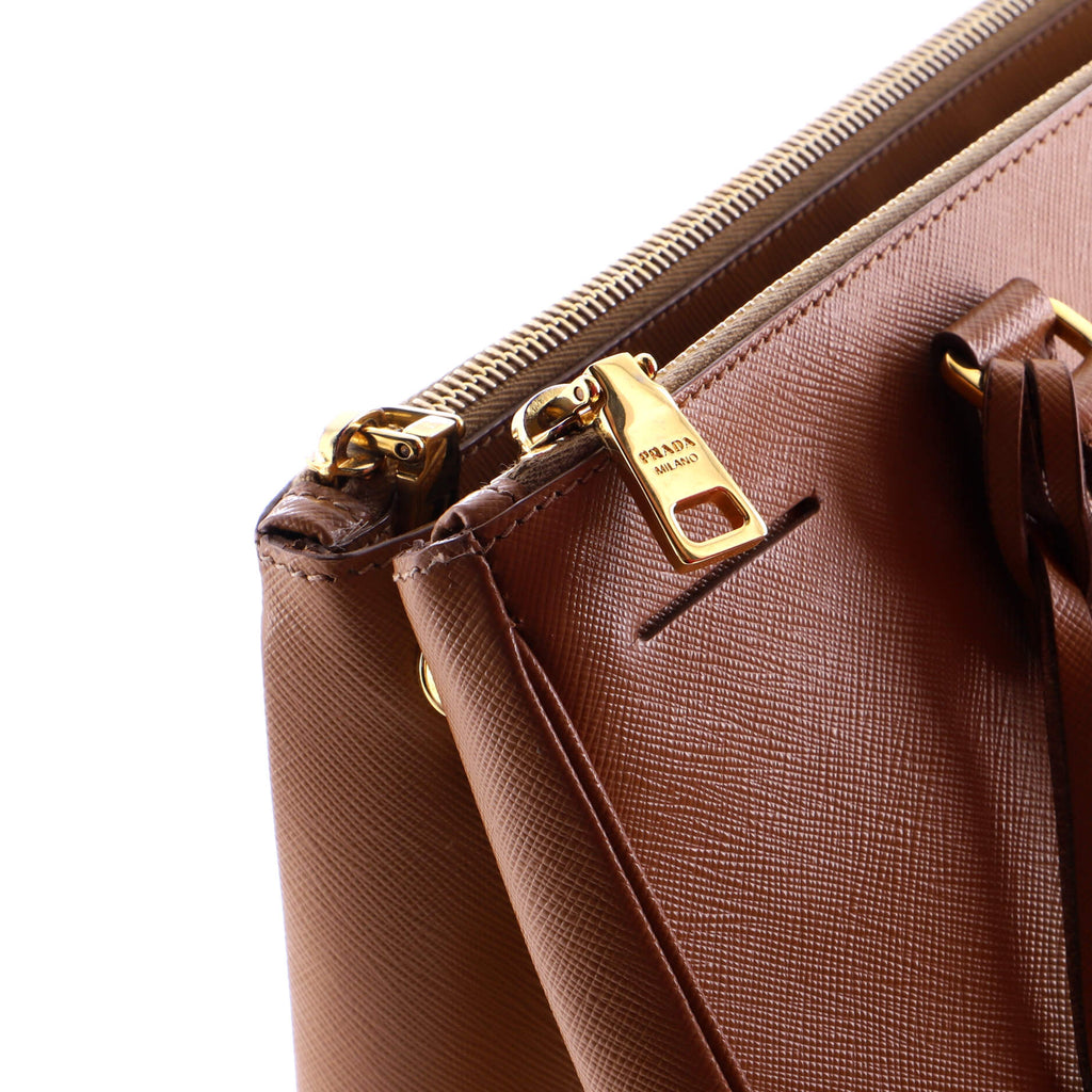 Double Zip Lux Tote Saffiano Leather Medium