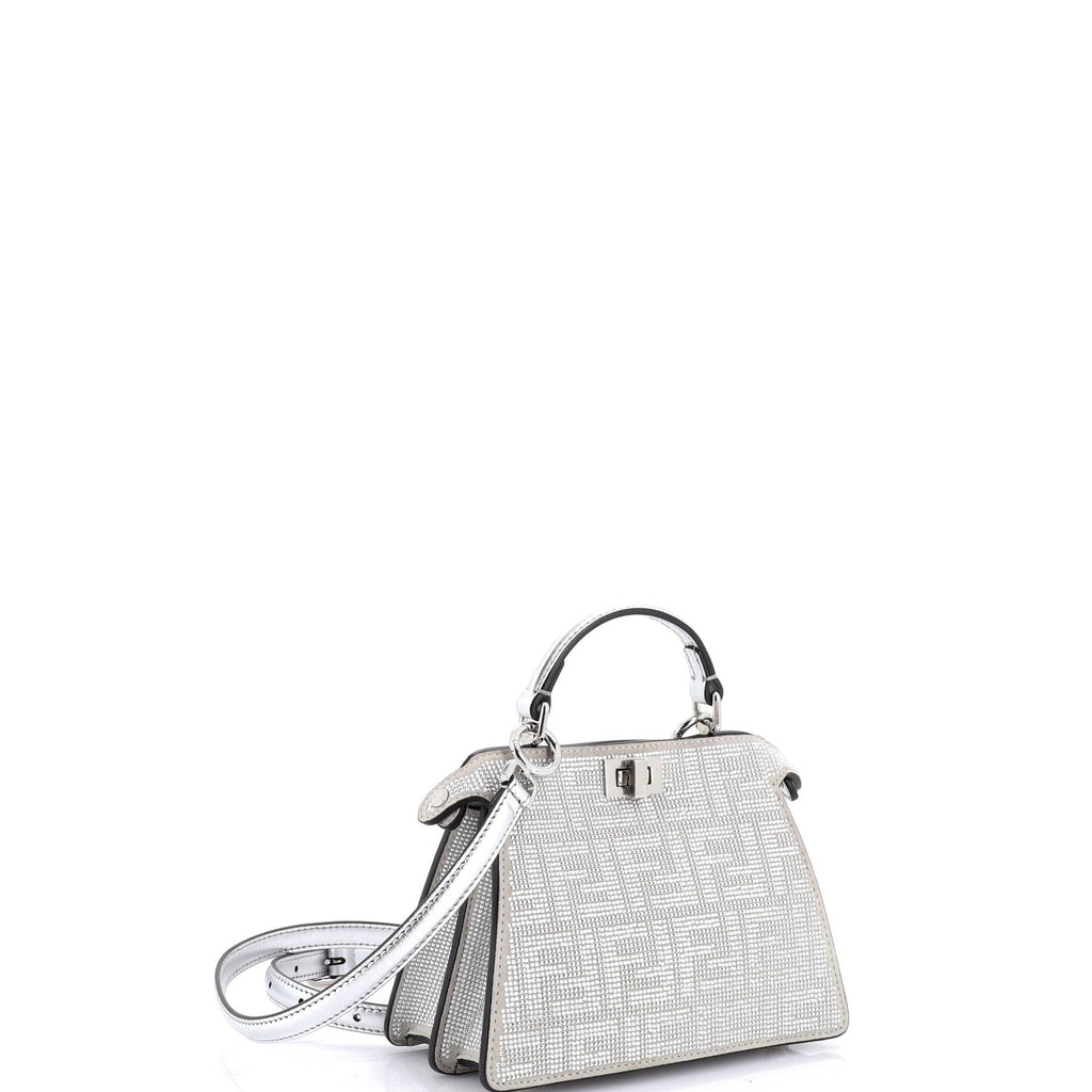 Peekaboo ISeeU Bag Zucca Crystal Embellished Suede Petite