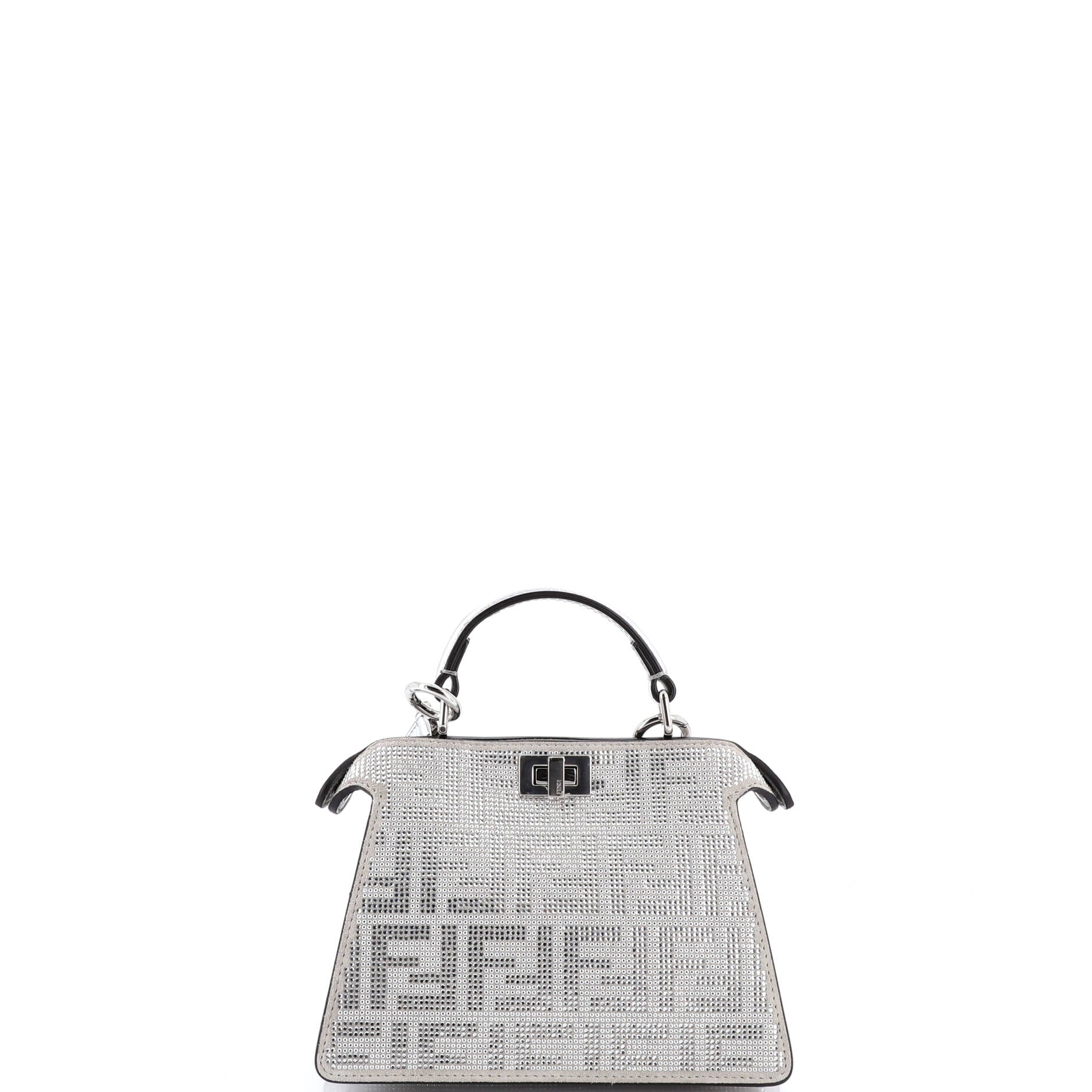 Peekaboo ISeeU Bag Zucca Crystal Embellished Suede Petite