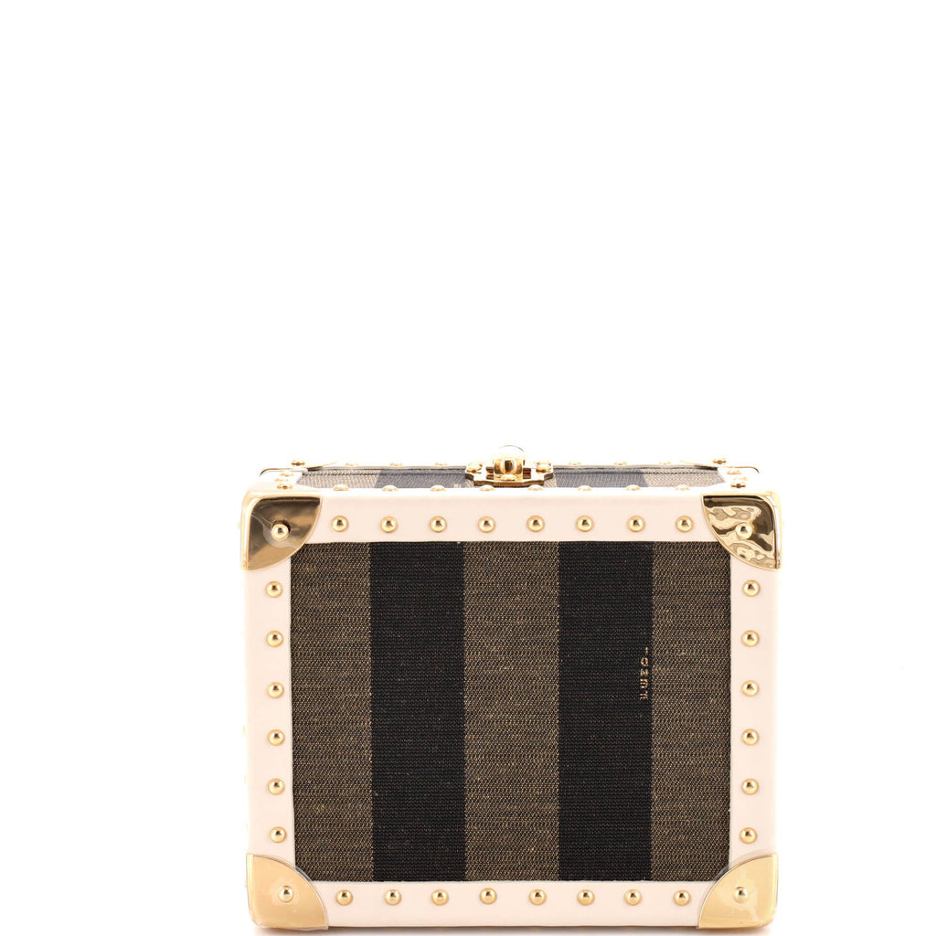 Jewelry Trunk Case Pequin Canvas with Leather