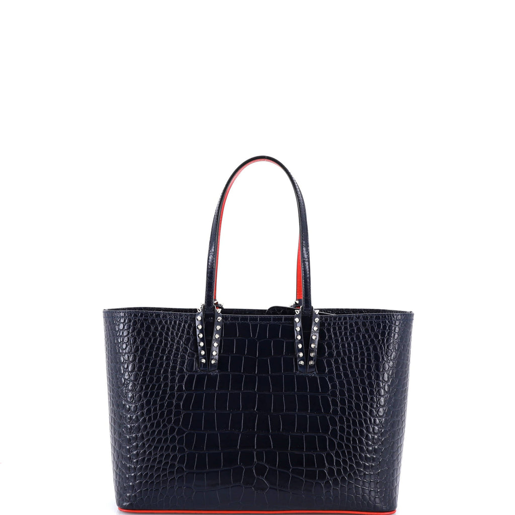 Cabata East West Tote Crocodile Embossed Leather Small