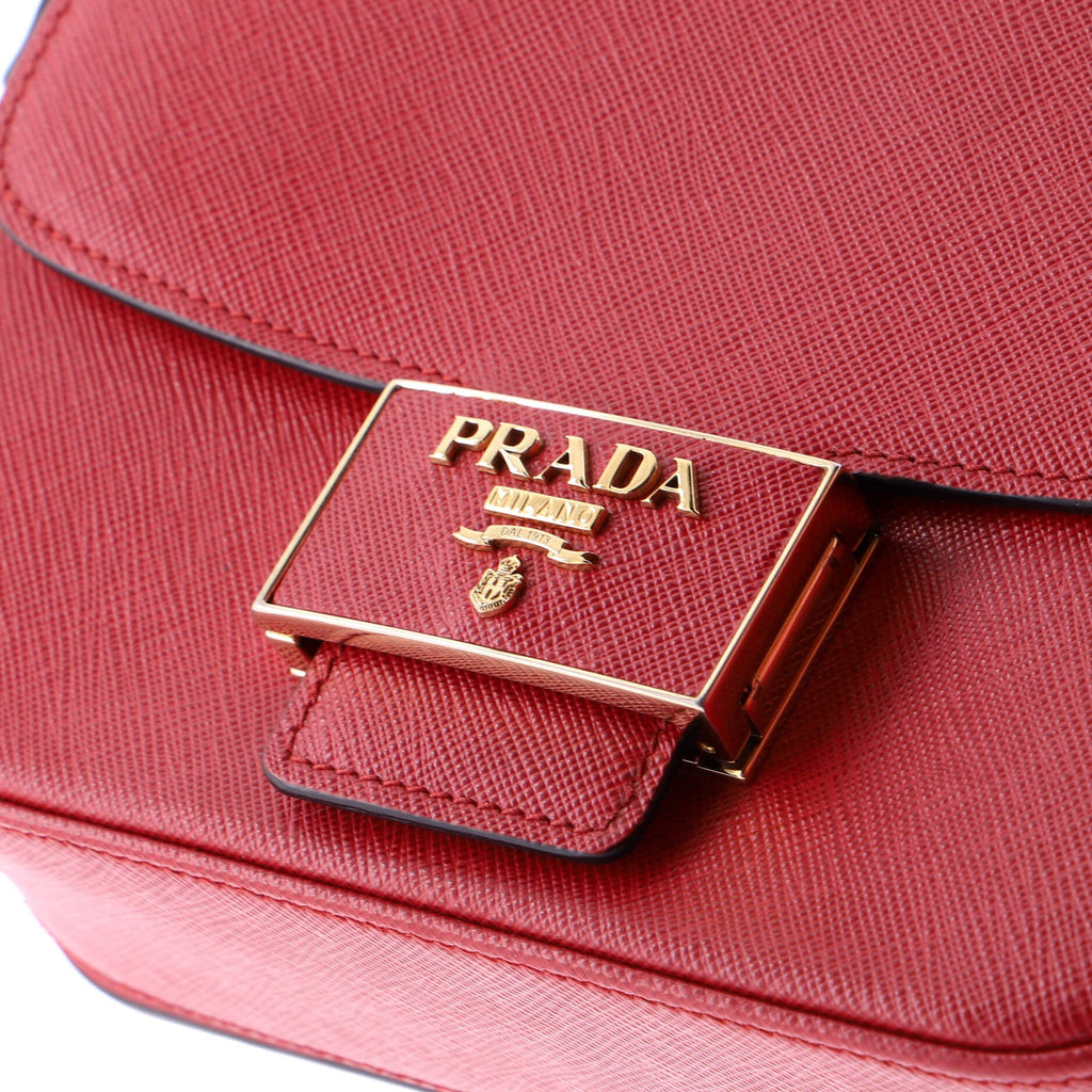 Embleme Flap Bag Saffiano Leather Small