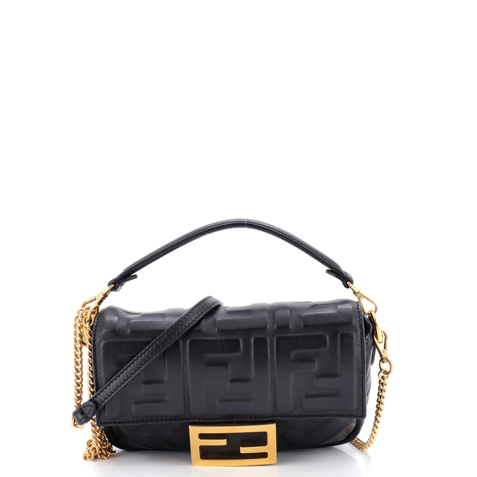 Baguette NM Bag Zucca Embossed Leather Mini