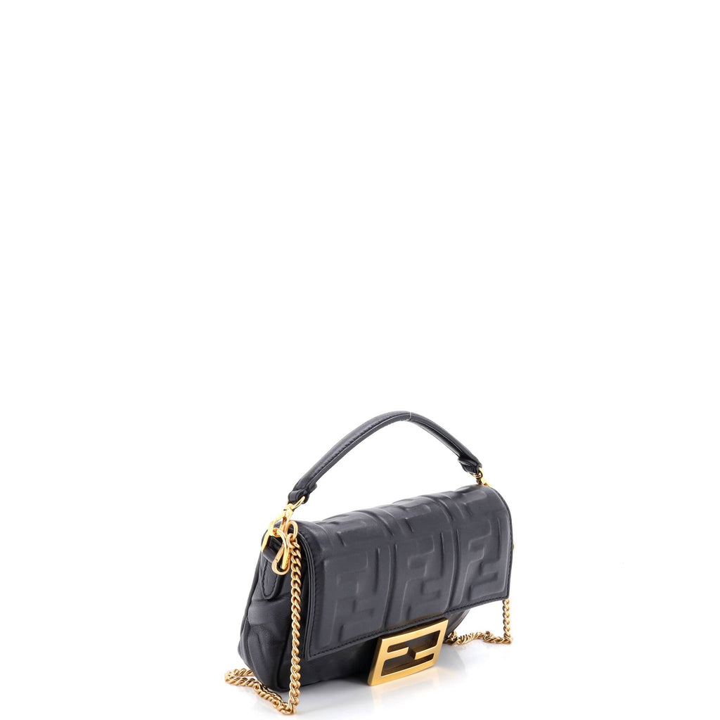Baguette NM Bag Zucca Embossed Leather Mini