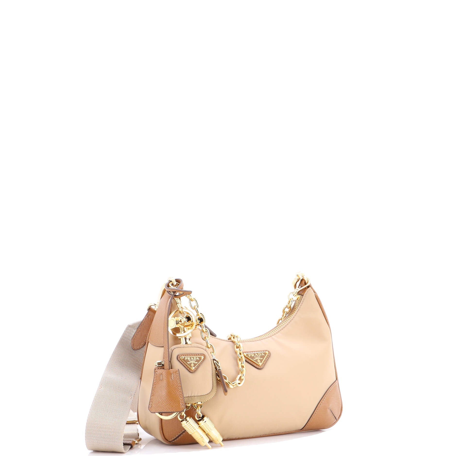 Re-Edition 2005 Robot Charm Shoulder Bag Re-Nylon and Saffiano Leather
