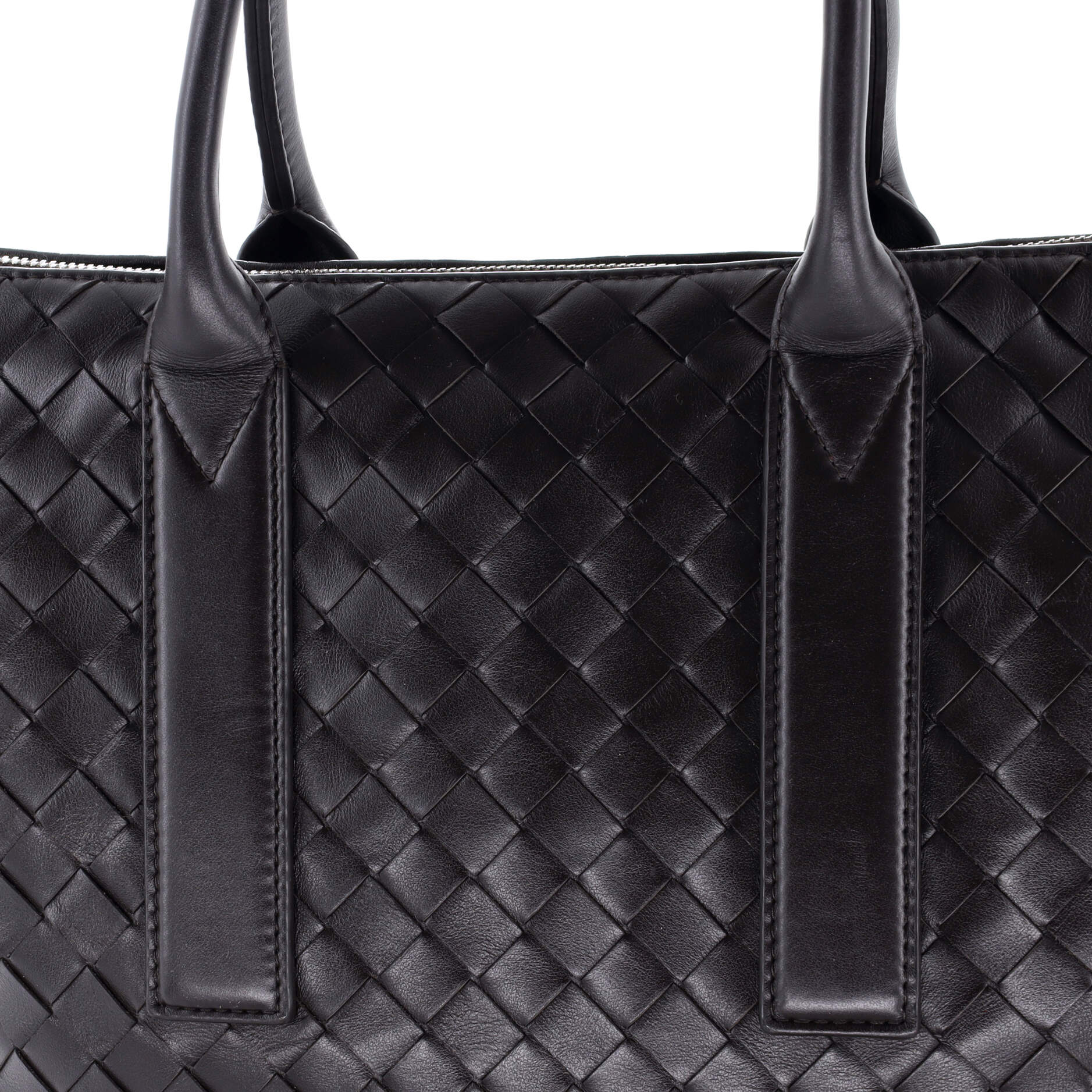 Convertible Zip Tote Intrecciato Leather North South