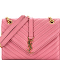Classic Monogram Envelope Satchel Matelasse Chevron Leather Medium