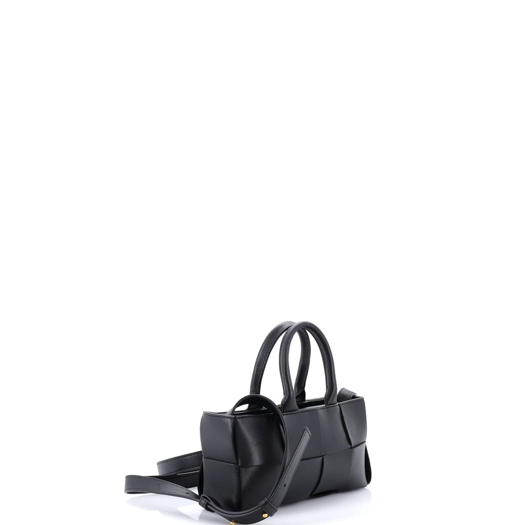 Arco Top Handle Shoulder Bag Maxi Intrecciato Leather East West