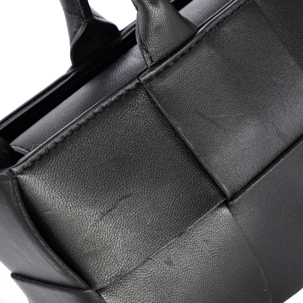 Arco Top Handle Shoulder Bag Maxi Intrecciato Leather East West