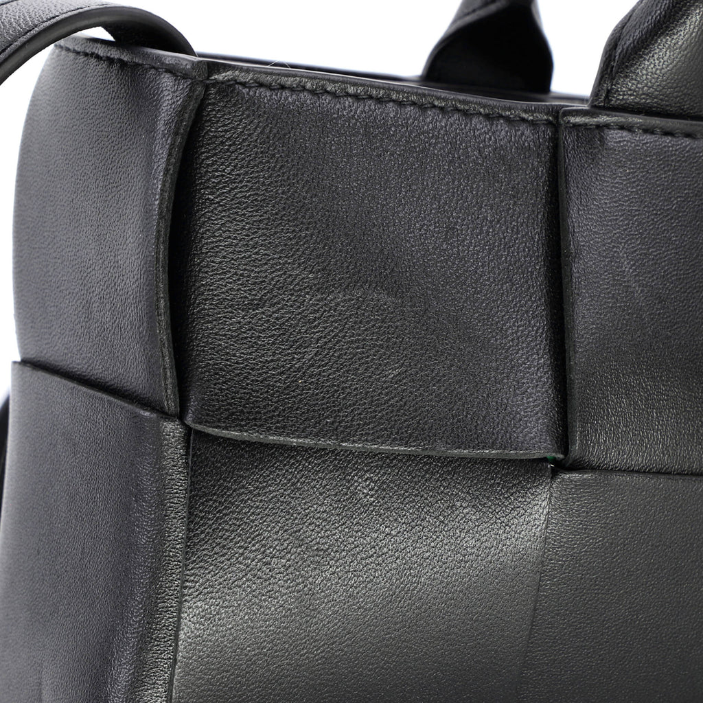 Arco Top Handle Shoulder Bag Maxi Intrecciato Leather East West