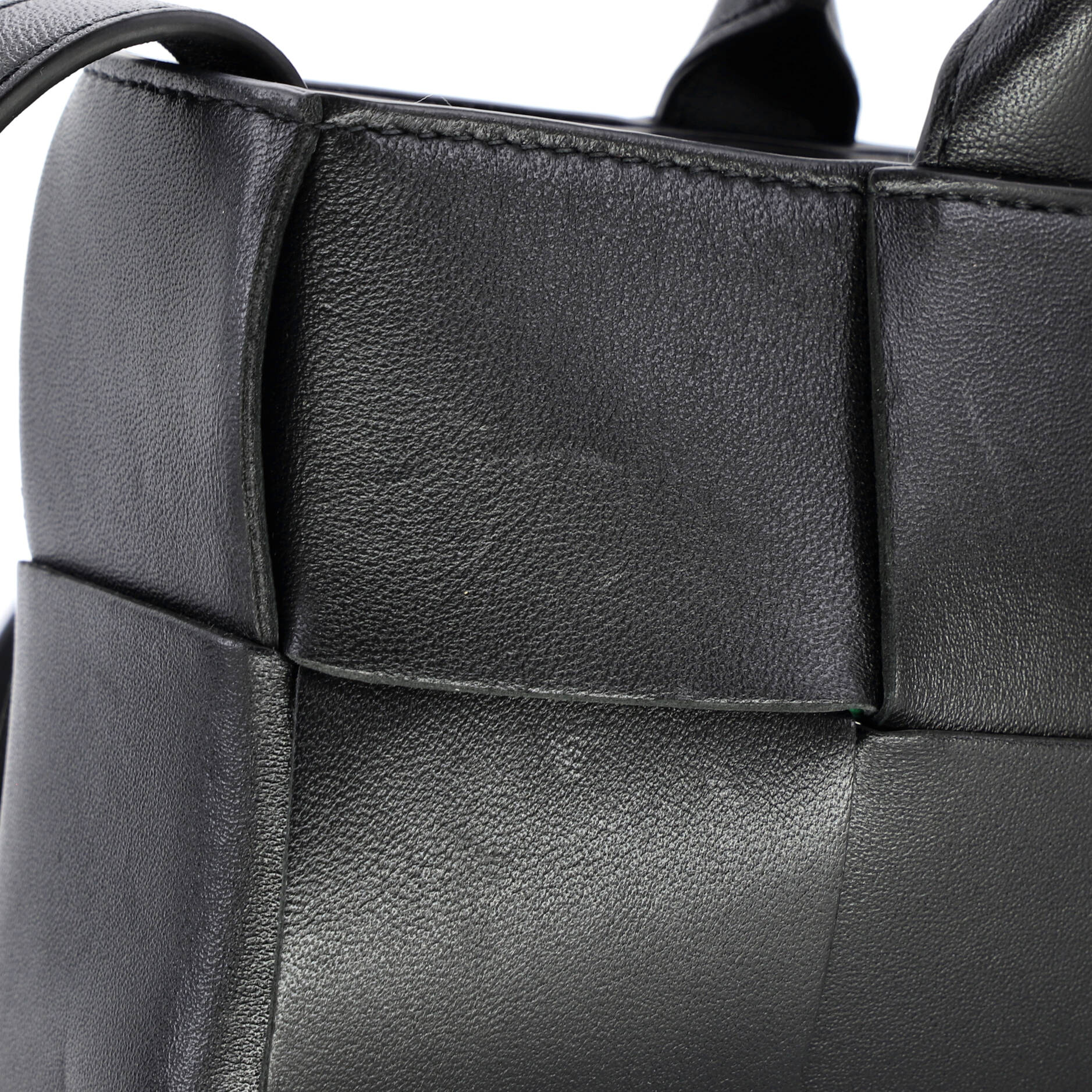 Arco Top Handle Shoulder Bag Maxi Intrecciato Leather East West