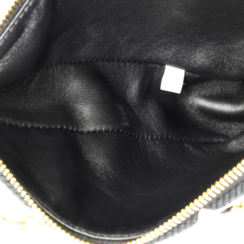 Double Symbole Triangle Bag Leather and Jacquard Mini