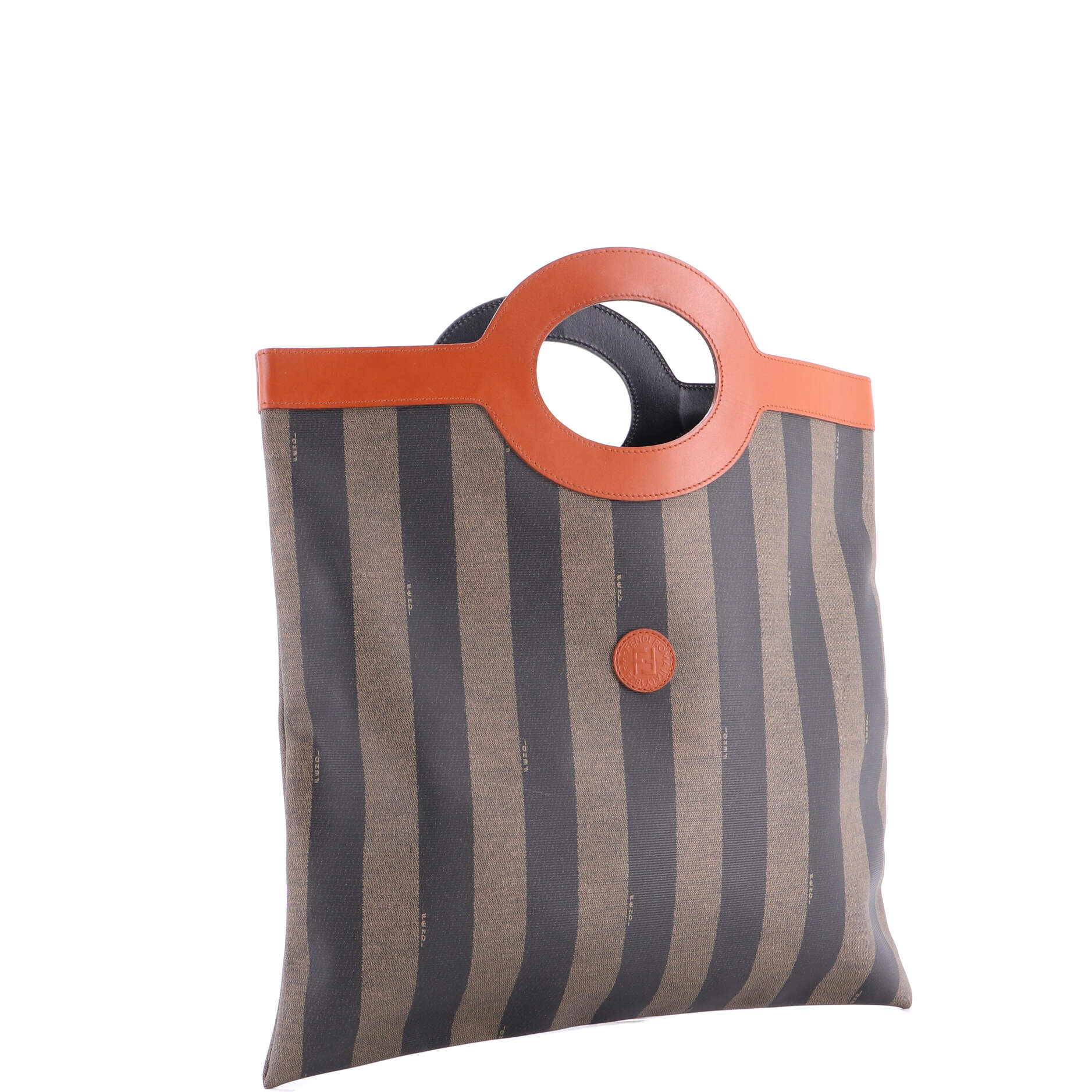 Vintage Pequin Cut Out Handle Bag Coated Canvas Large