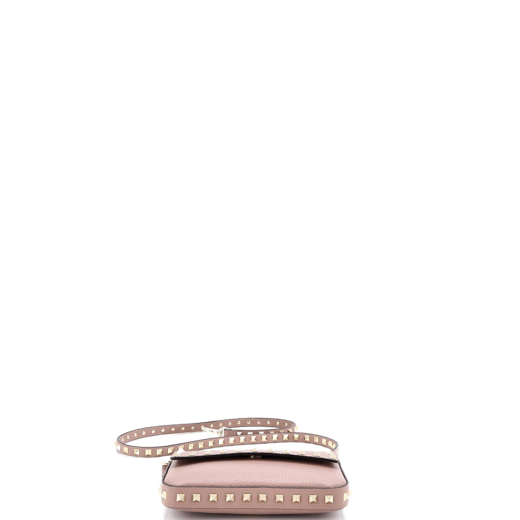 Rockstud Top Handle Crossbody Pouch Leather Mini