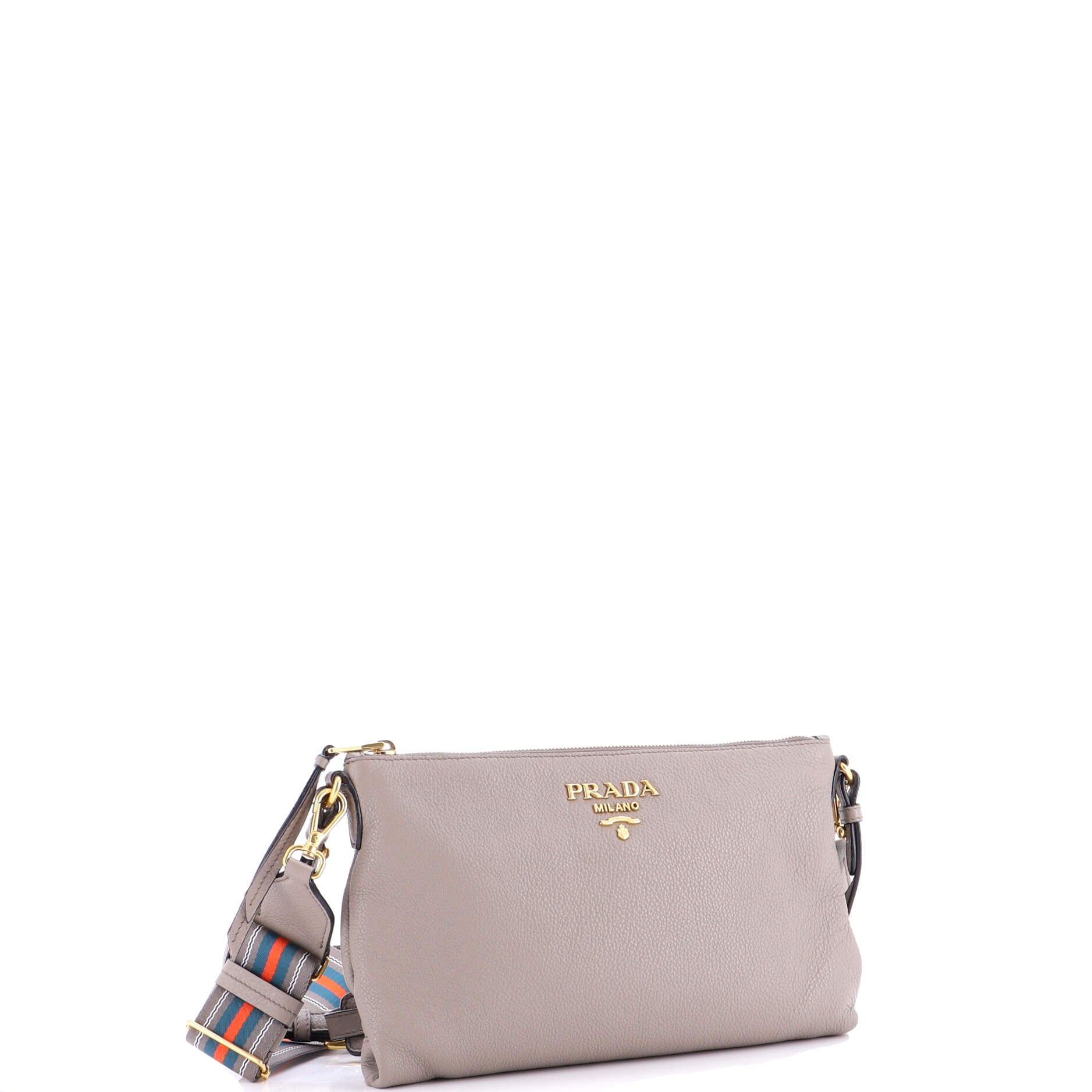 Flat Zip Crossbody Bag Vitello Daino Mini