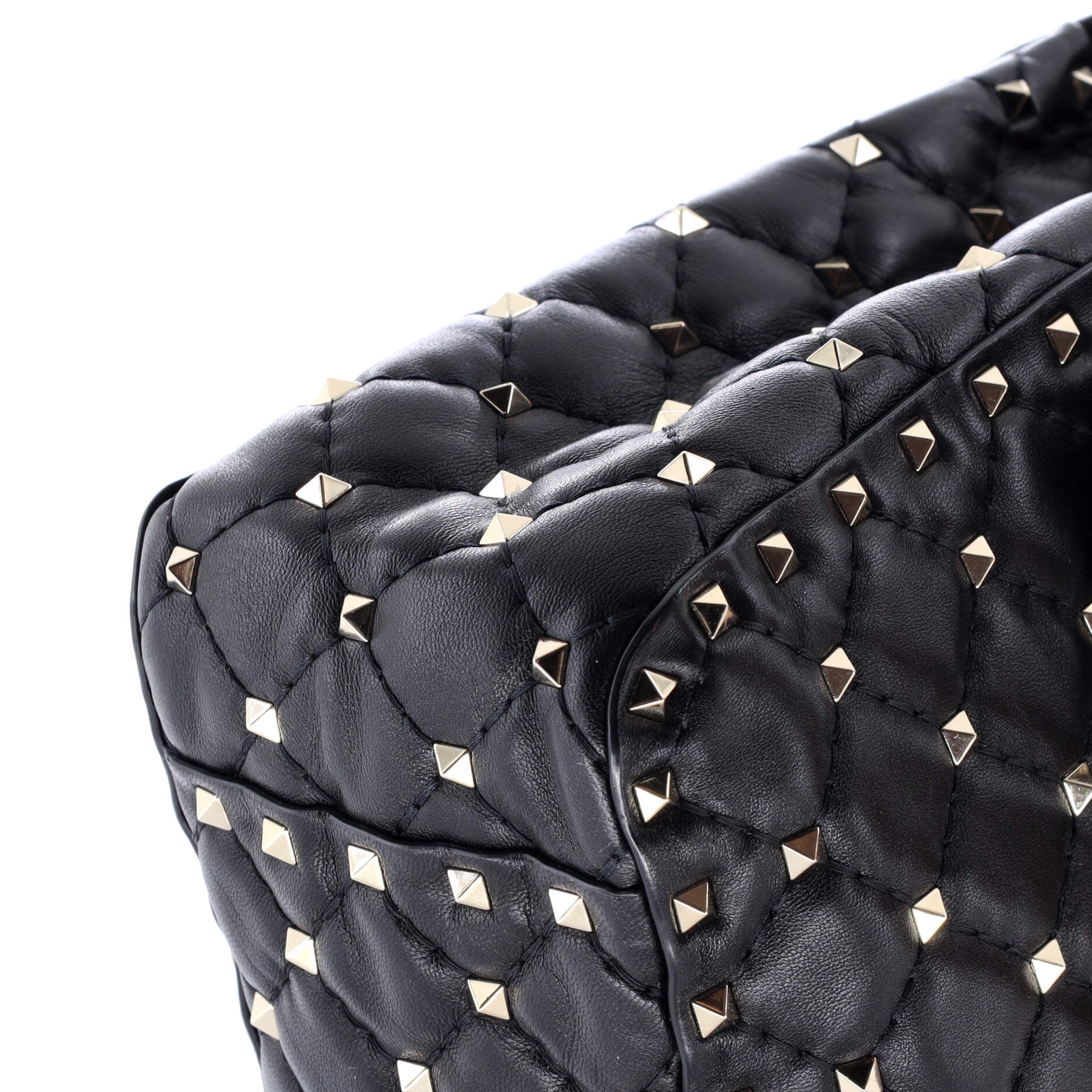 Rockstud Spike Flap Bag Quilted Leather Large
