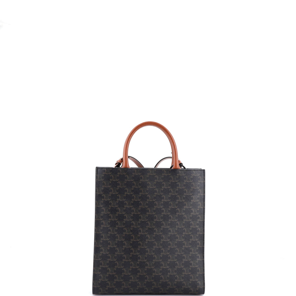 Vertical Cabas Tote Triomphe Coated Canvas Small